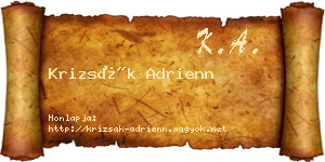 Krizsák Adrienn névjegykártya
